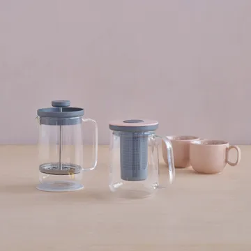 Brew-It tepresse 0,7 L - Grå-rosa - RIG-TIG
