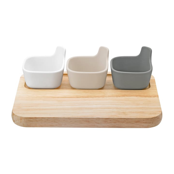 TAPAS serveringssett, Hvit-beige-grå RIG-TIG