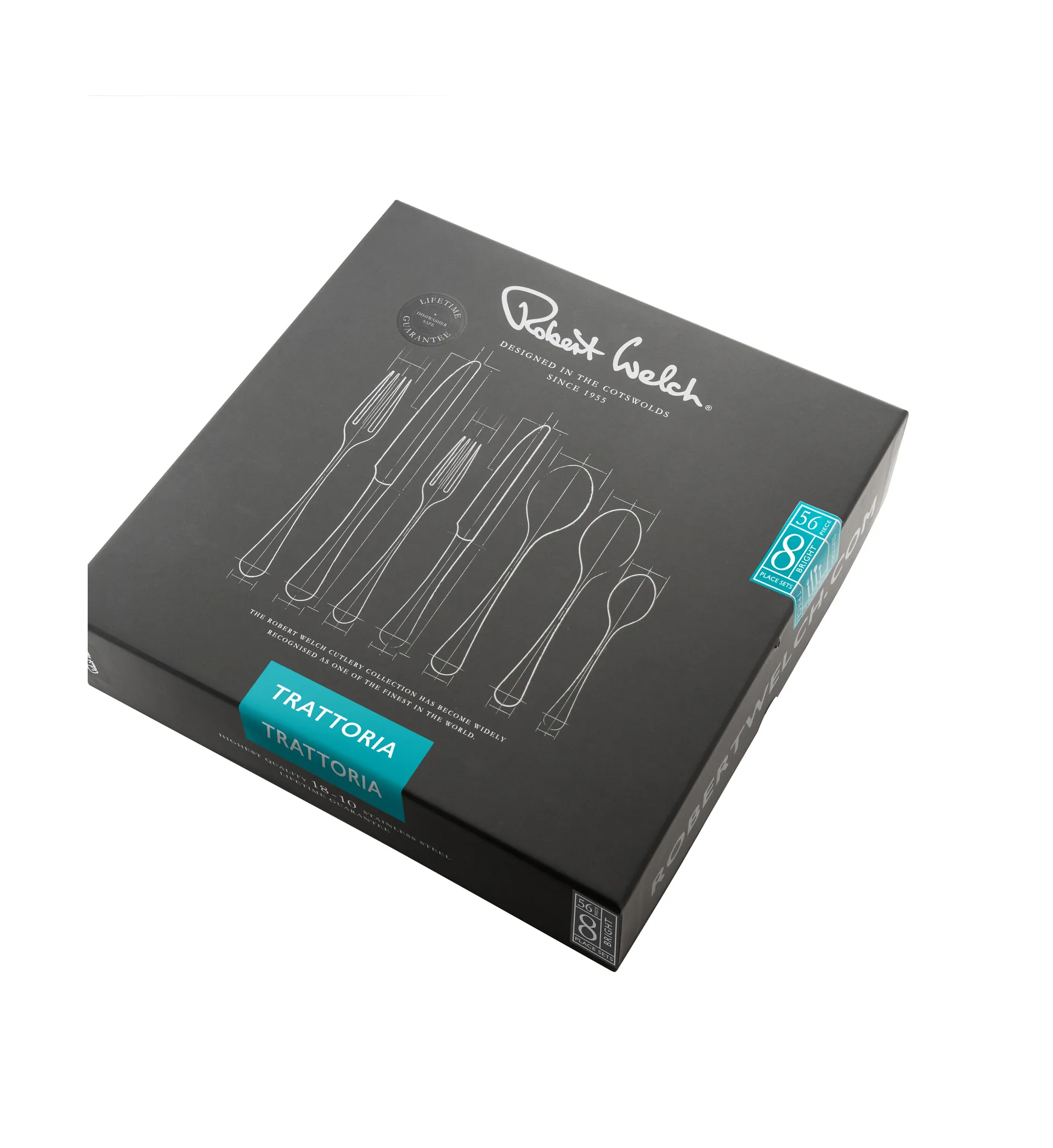 Trattoria bestikksett 56 deler, Svart Robert Welch
