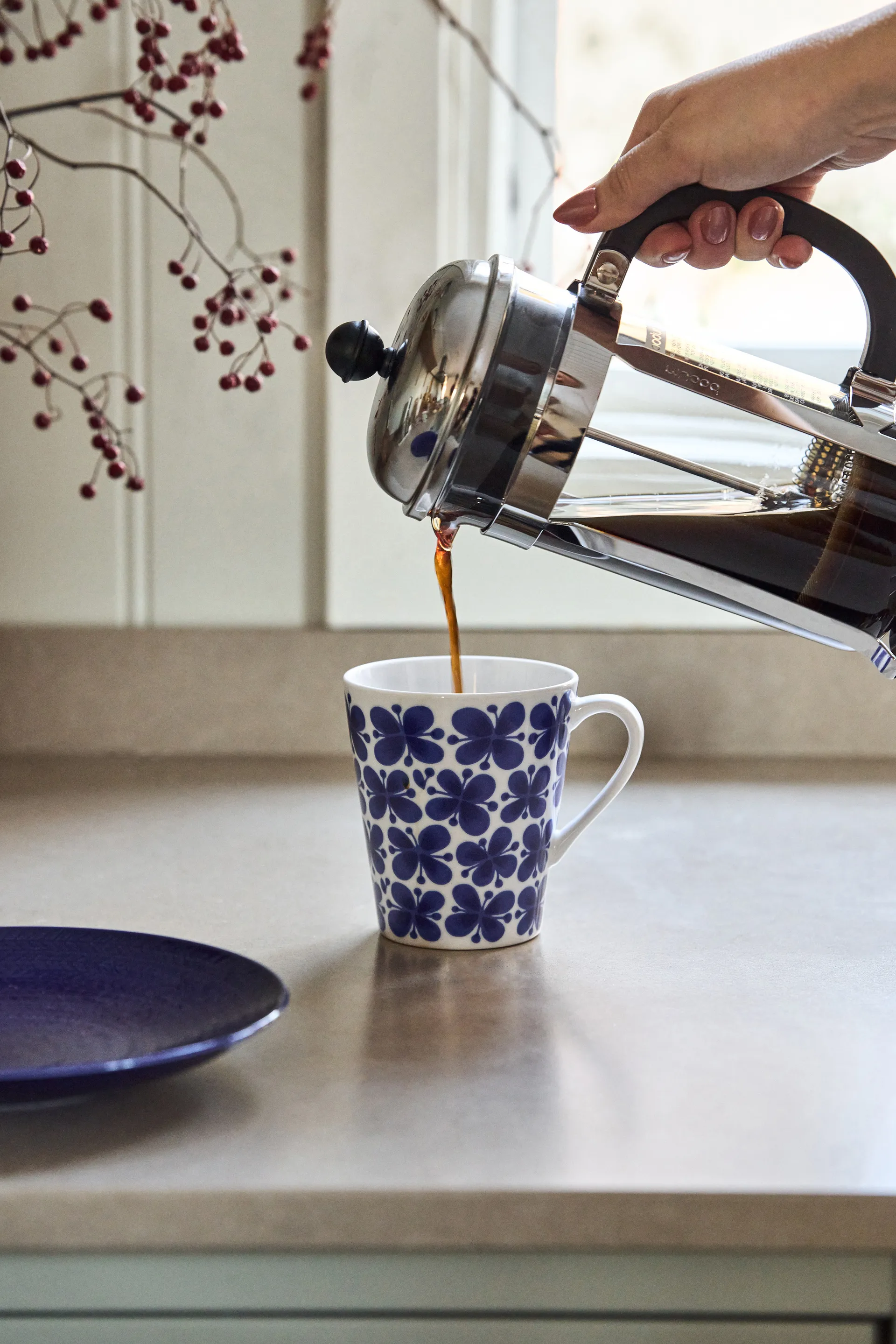 Blå ild tallerken, Blå, 26 cm Rörstrand