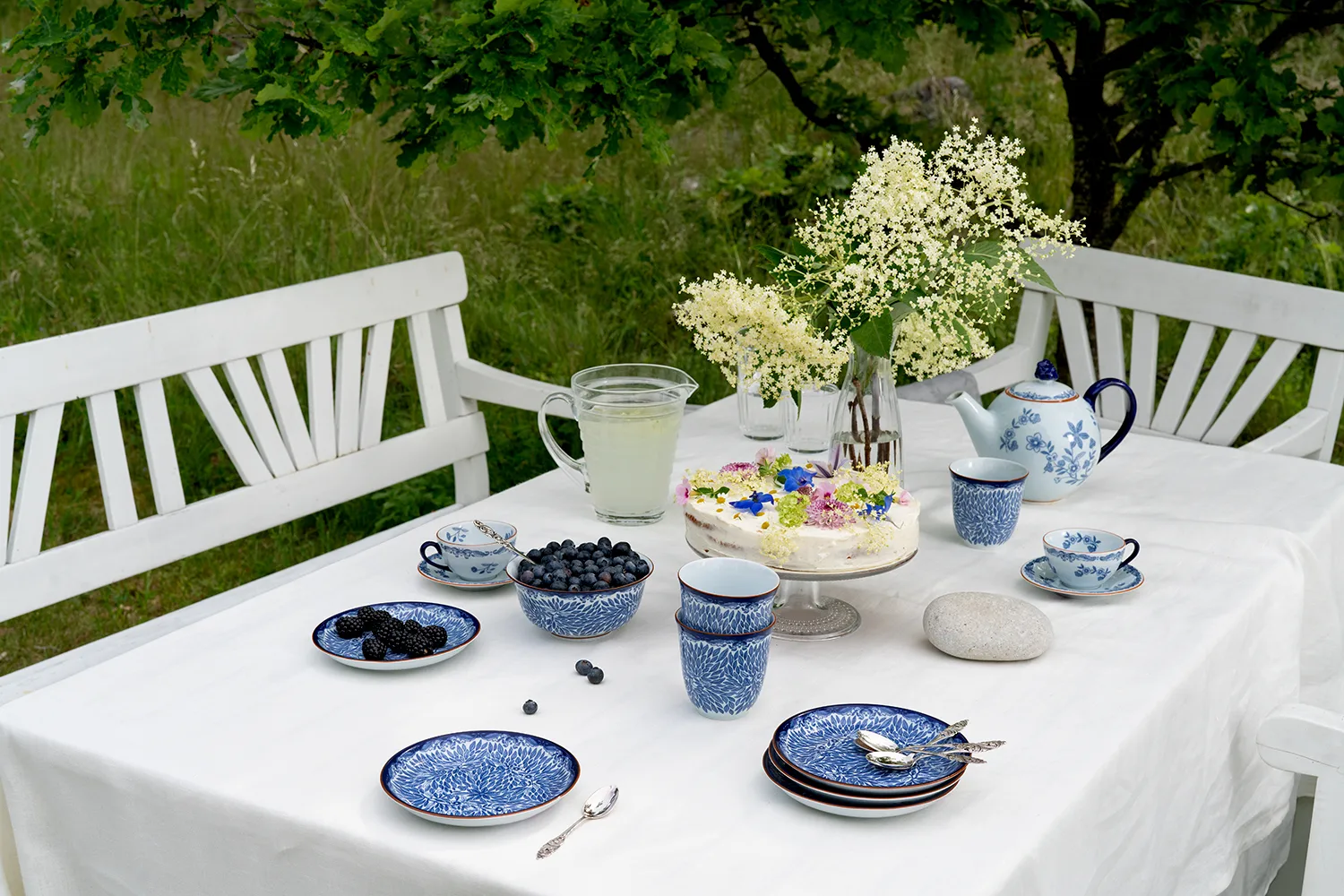 Ostindia Floris asjett Ø16 cm, Blå Rörstrand