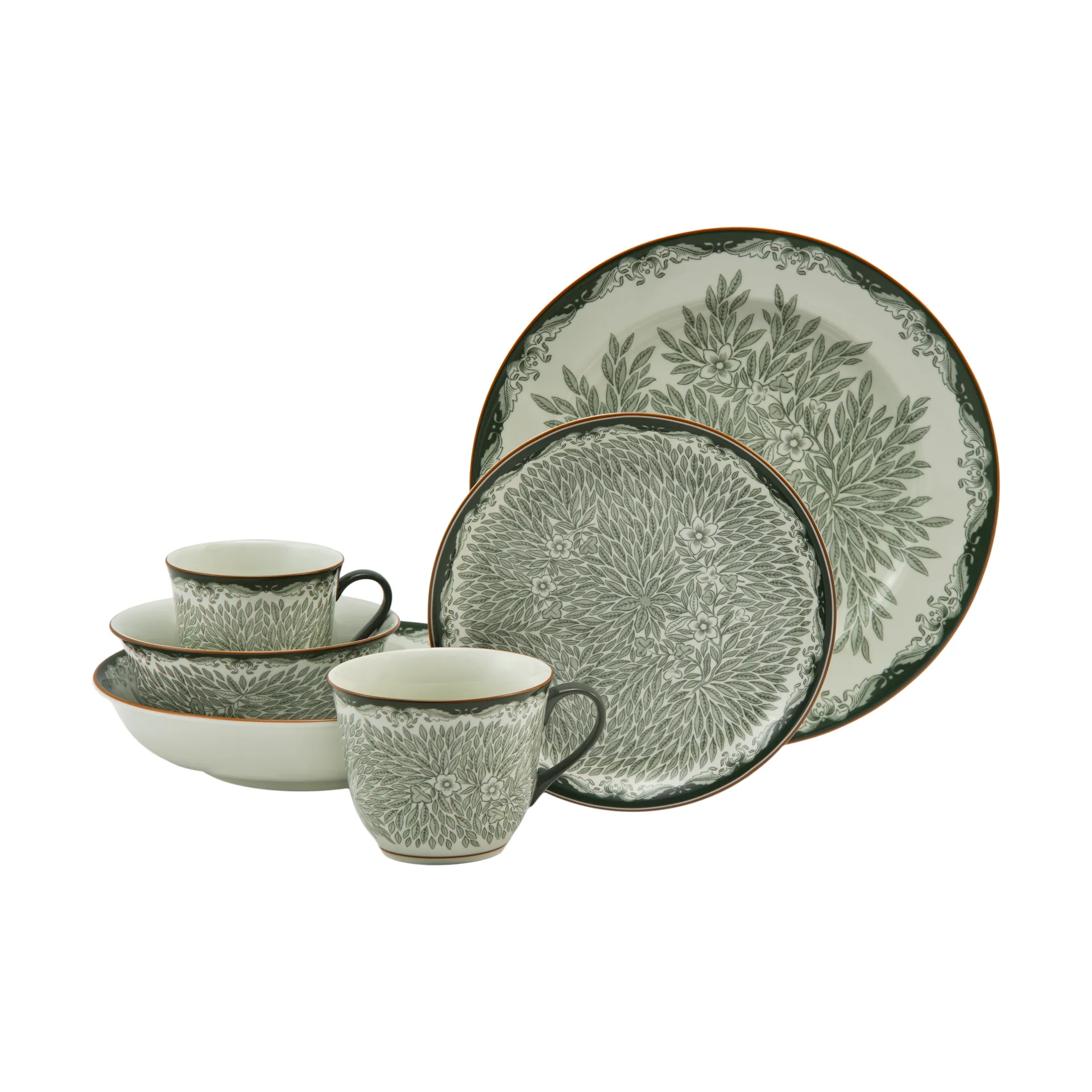 Ostindia Floris tallerken dyp Ø22 cm, Grønn Rörstrand