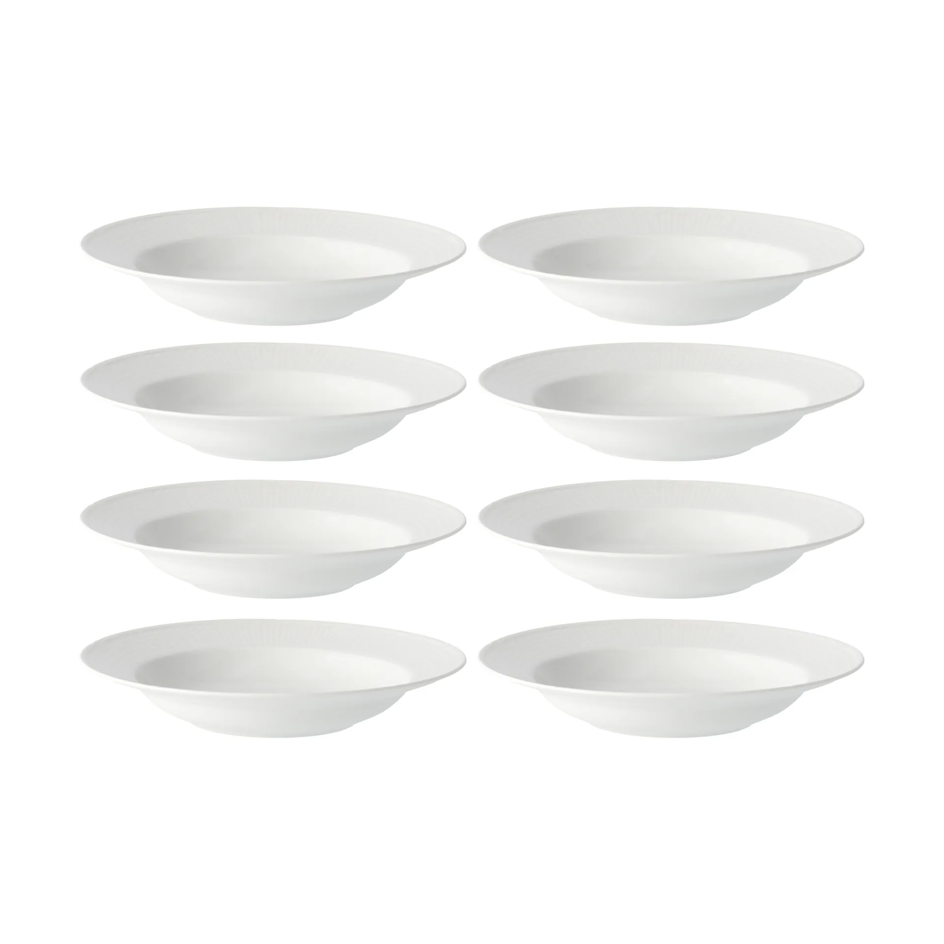 Swedish Grace dyp tallerken Ø25 cm 8-pakning - Snø (hvit),  Rörstrand
