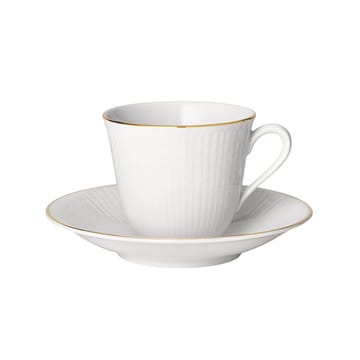 Swedish Grace Gala kaffekopp med fat - Hvit - Rörstrand