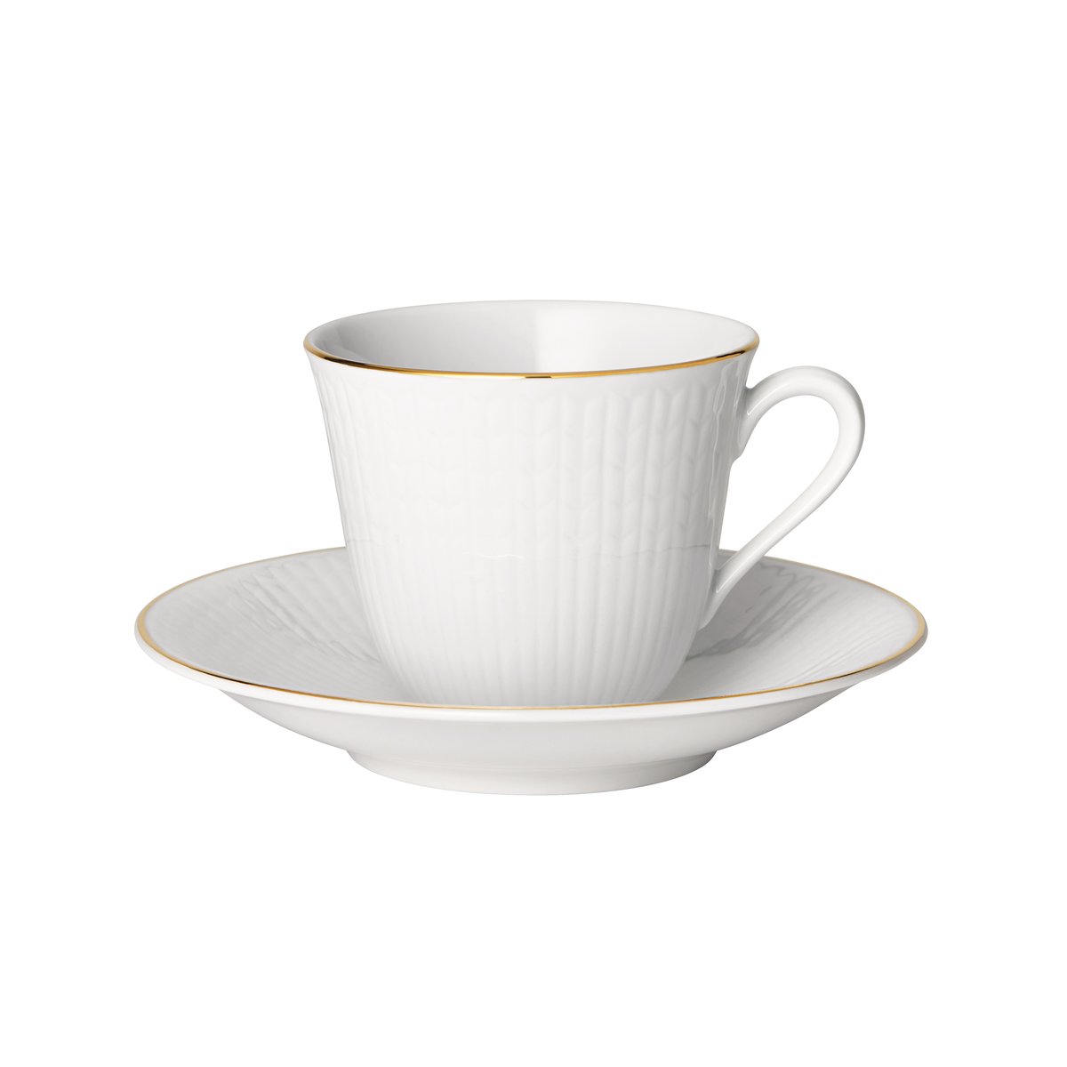 Rörstrand Swedish Grace Gala kaffekopp med fat Hvit