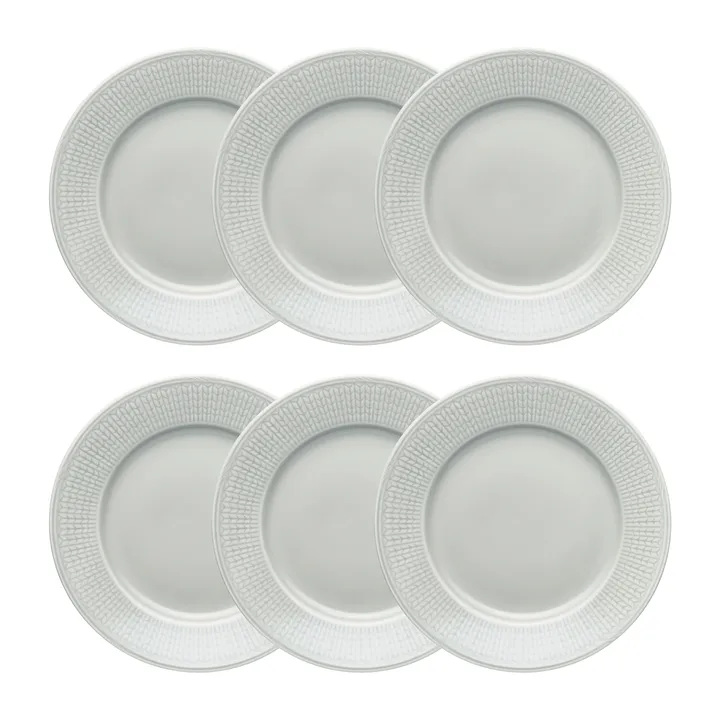 Swedish Grace tallerken liten Ø 21 cm 6-pk Tåke (grå) - Rörstrand
