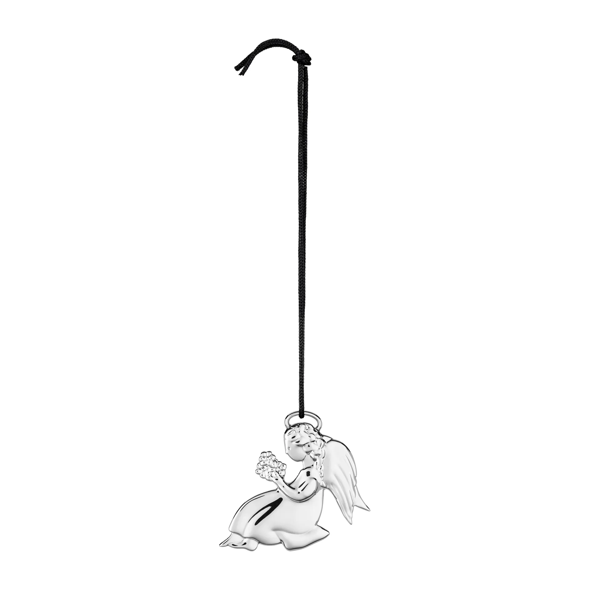 Karen Blixen engel med blomster 7,5 cm, Forsølvet Rosendahl