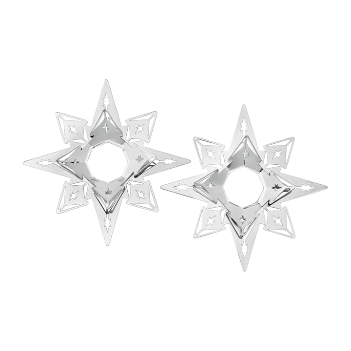 Karen Blixen lysmansjett stjerne 3 cm 2-pakning, Forsølvet Rosendahl