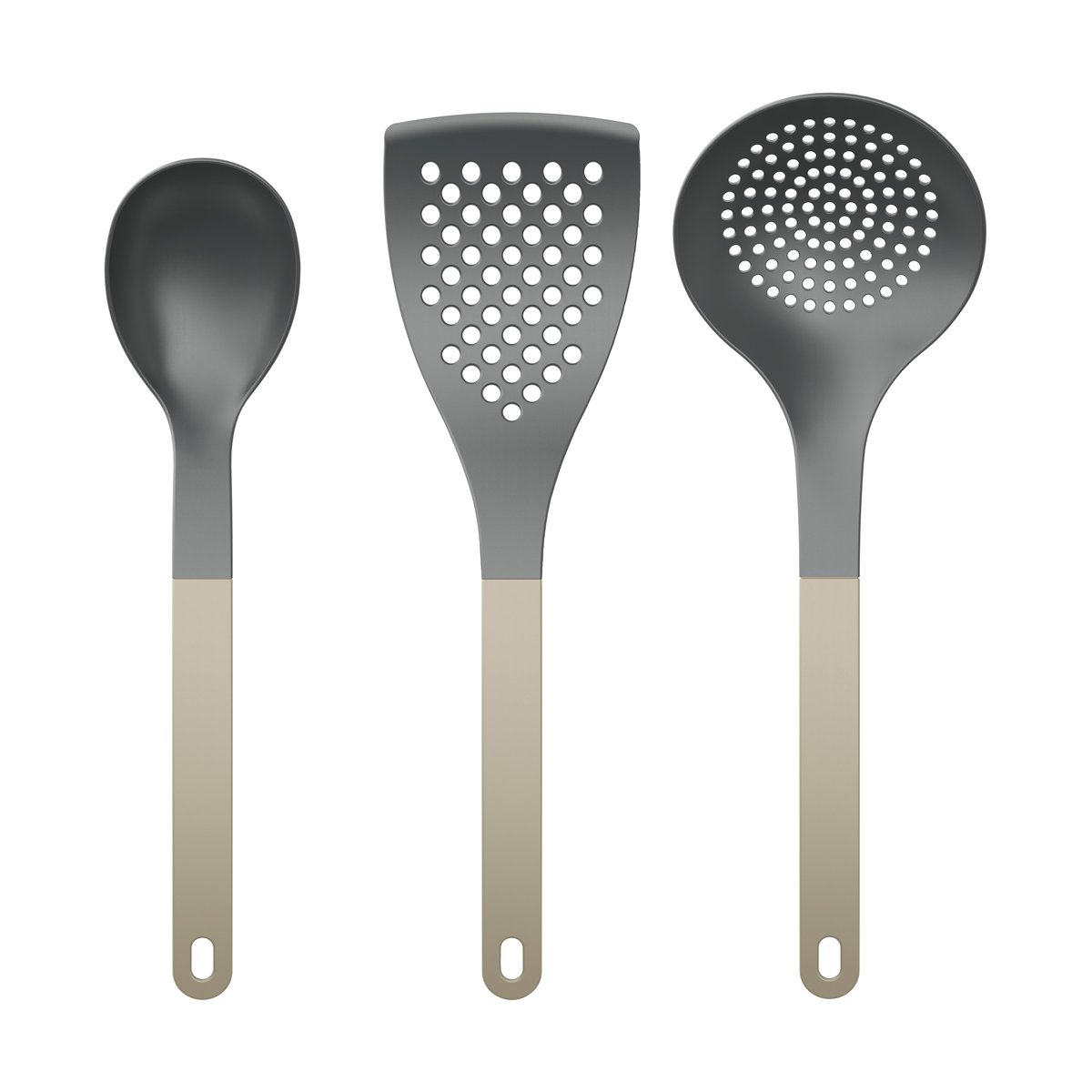 Rosti Optima kjkkenredskap 2, 3 deler Humus nylon | Skandinavisk Design | Sleiver & Øser | Brun