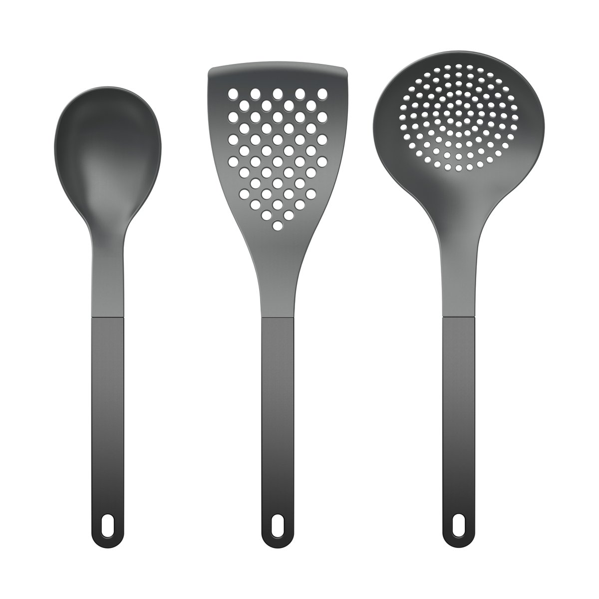 Rosti Optima kjkkenredskap 2, 3 deler Svart nylon | Skandinavisk Design | Sleiver & Øser | Svart