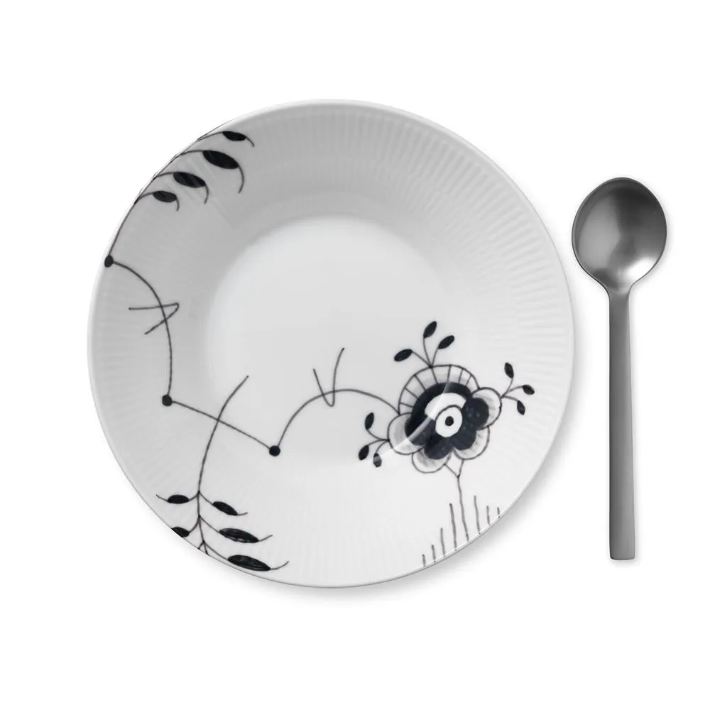 Black Fluted Mega dyp tallerken 6, Diameter 24 cm Royal Copenhagen