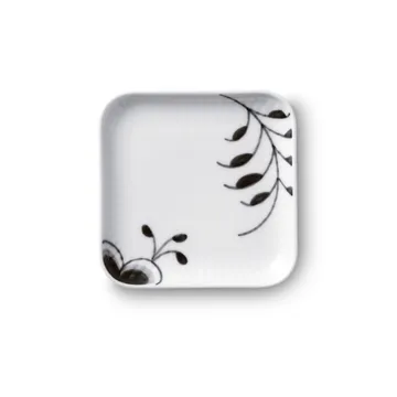 Black Fluted Mega kvadratisk tallerken - 9x9 cm - Royal Copenhagen