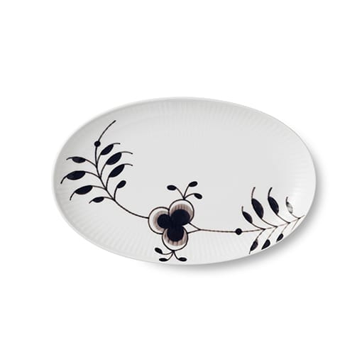 Black Fluted Mega ovalt fat - 22 cm - Royal Copenhagen