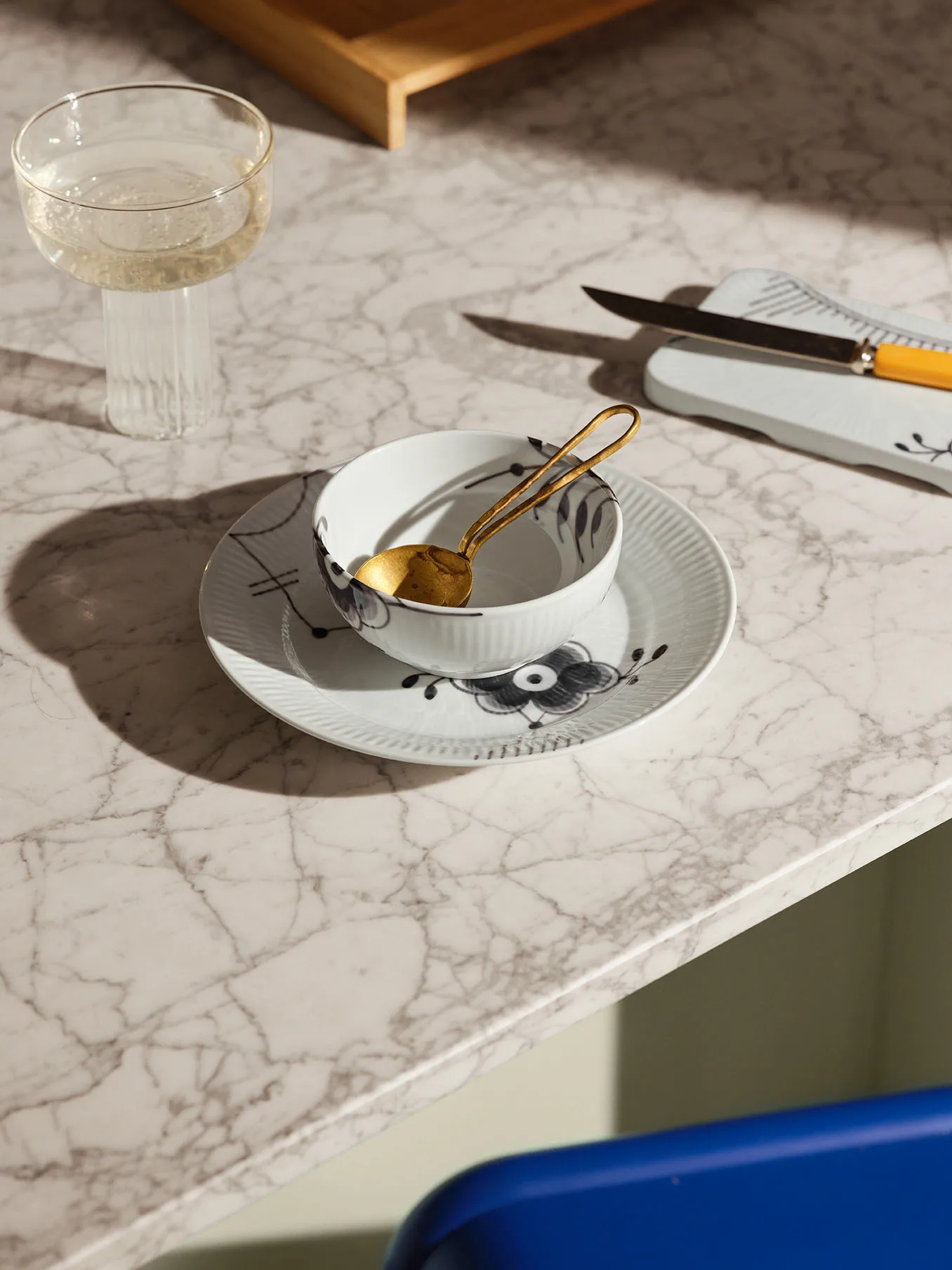 Black Fluted Mega serveringsbrett, 15,5 cm Royal Copenhagen