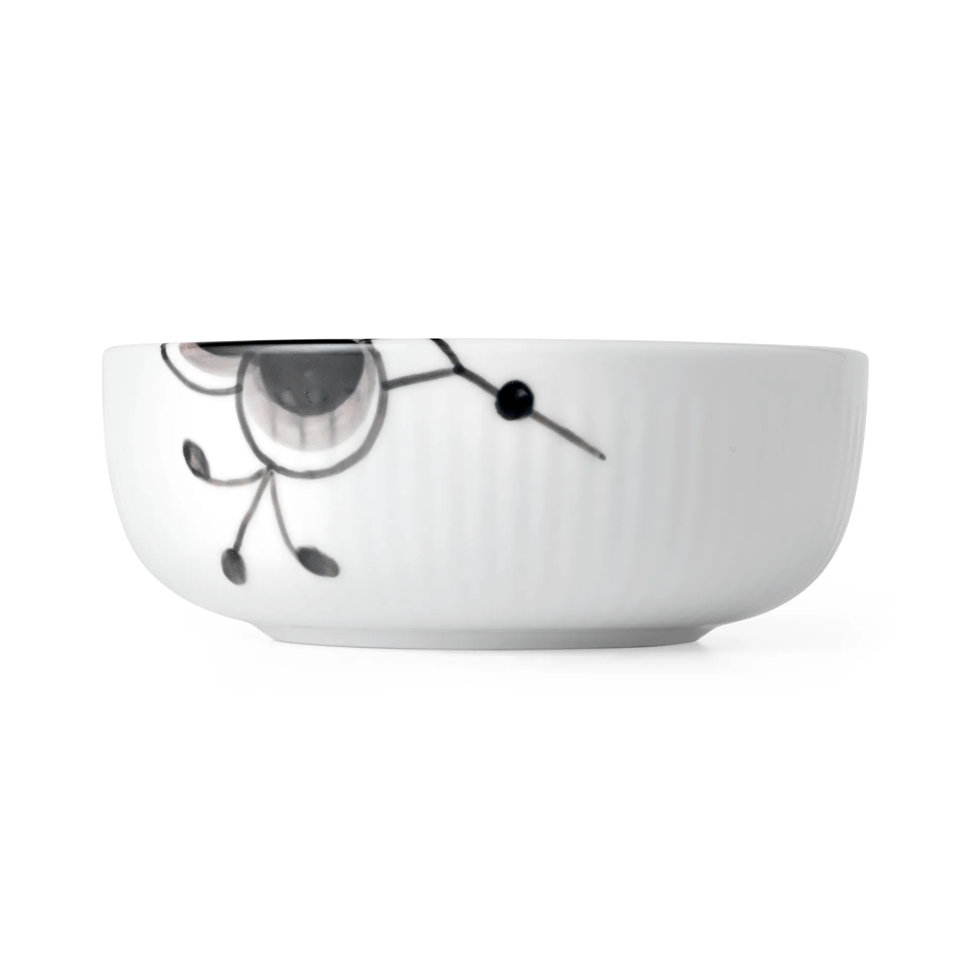 Black Fluted Mega serveringssett 4 deler, Svart-hvit Royal Copenhagen