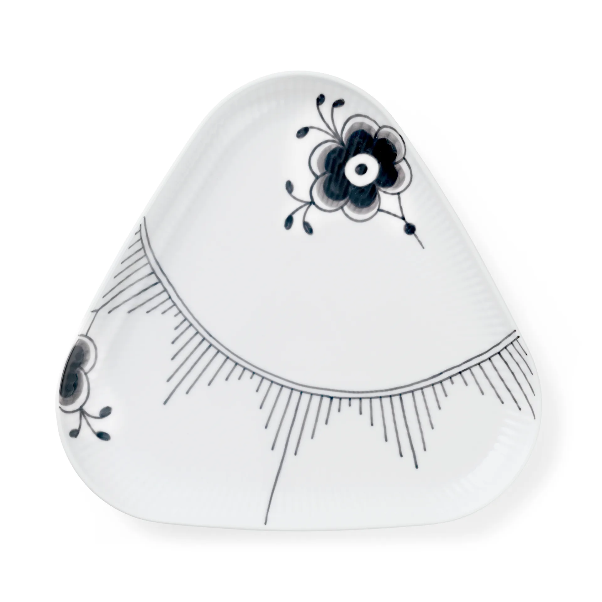 Black Fluted Mega serveringssett 4 deler, Svart-hvit Royal Copenhagen