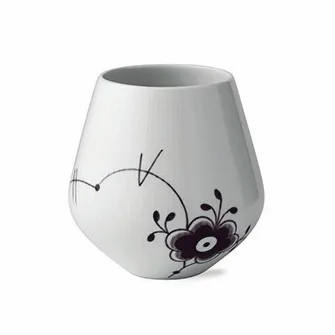 Black Fluted Mega svart vase, 15 cm Royal Copenhagen