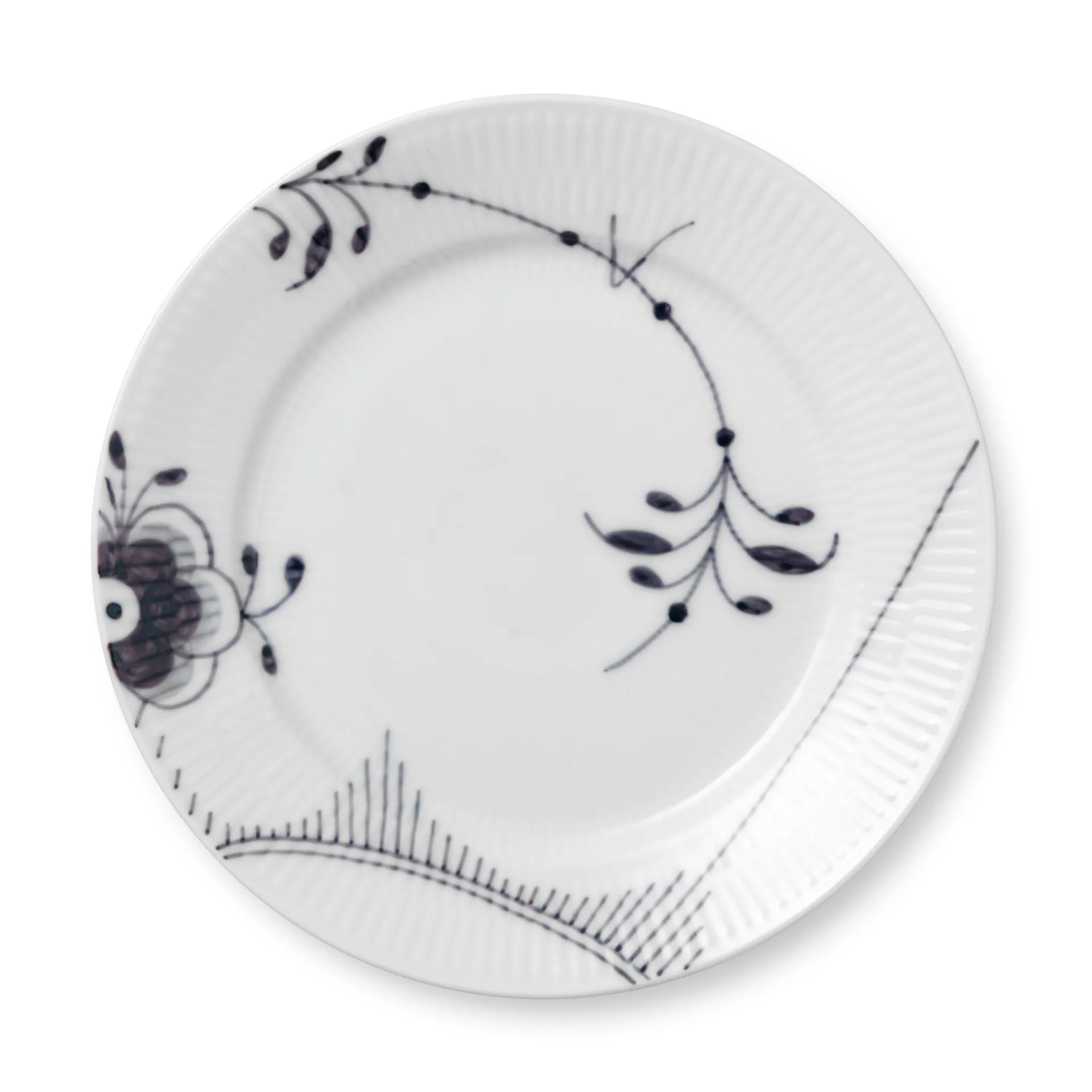 Black Fluted Mega tallerken 2, Diameter 22 cm Royal Copenhagen