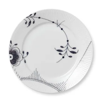Black Fluted Mega tallerken 2 - Diameter 22 cm - Royal Copenhagen