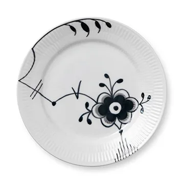 Black Fluted Mega tallerken 6 - Ø 19 cm - Royal Copenhagen