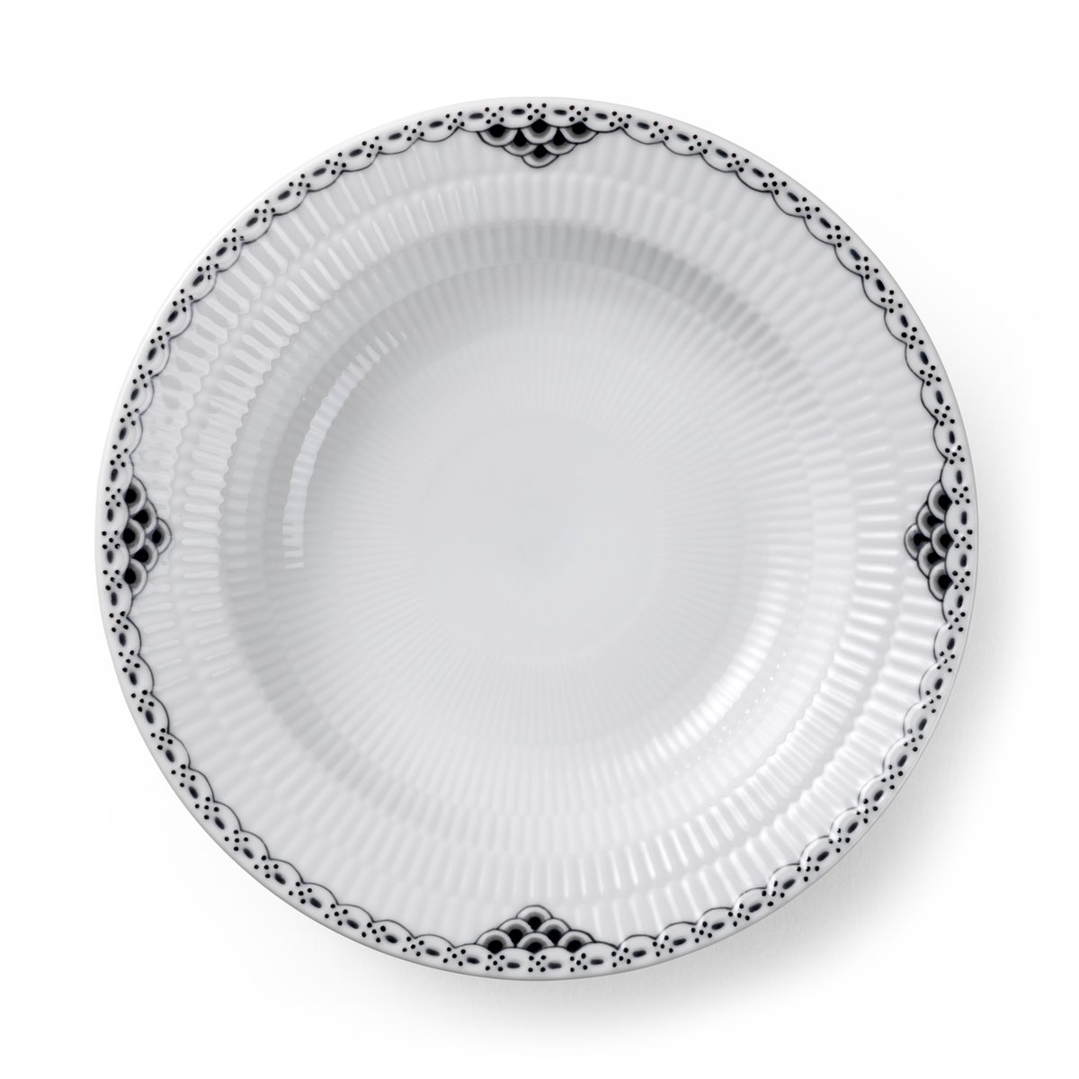 Royal Copenhagen Black Lace dyp tallerken 21 cm | Skandinavisk Design | Dype tallerkener | Hvit
