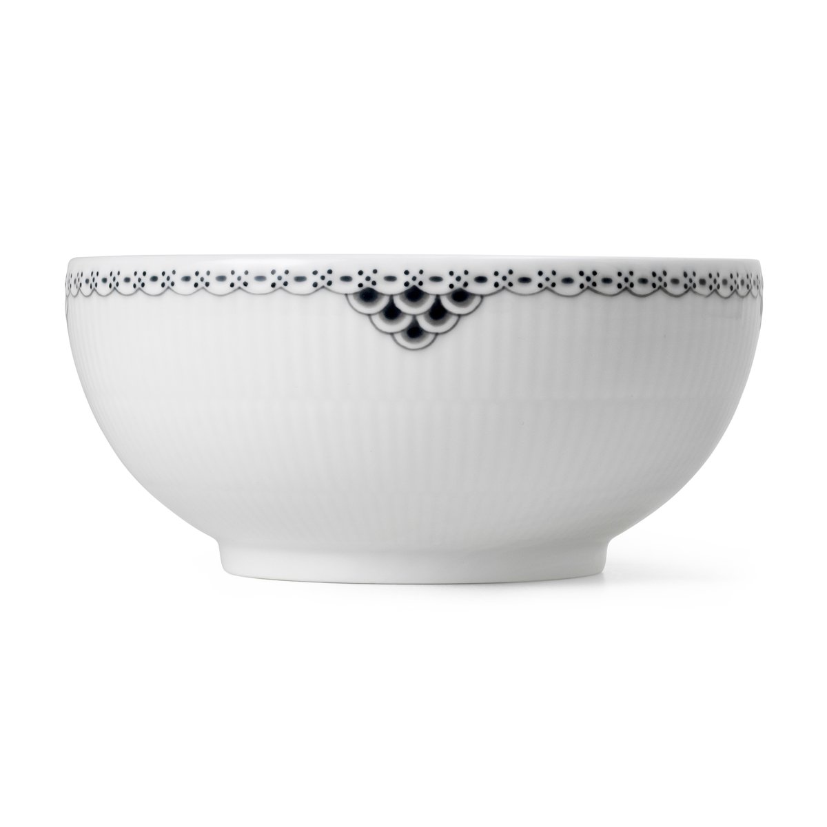 Royal Copenhagen Black Lace skål 110 cl | Skandinavisk Design | Frokostskåler | Hvit