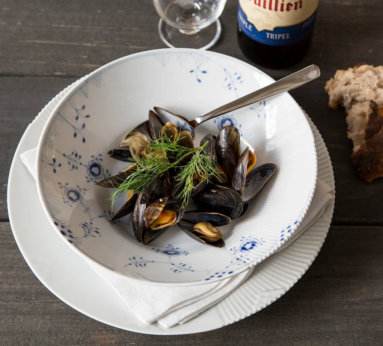 Blue Elements dyp tallerken 1, Diameter 25 cm Royal Copenhagen