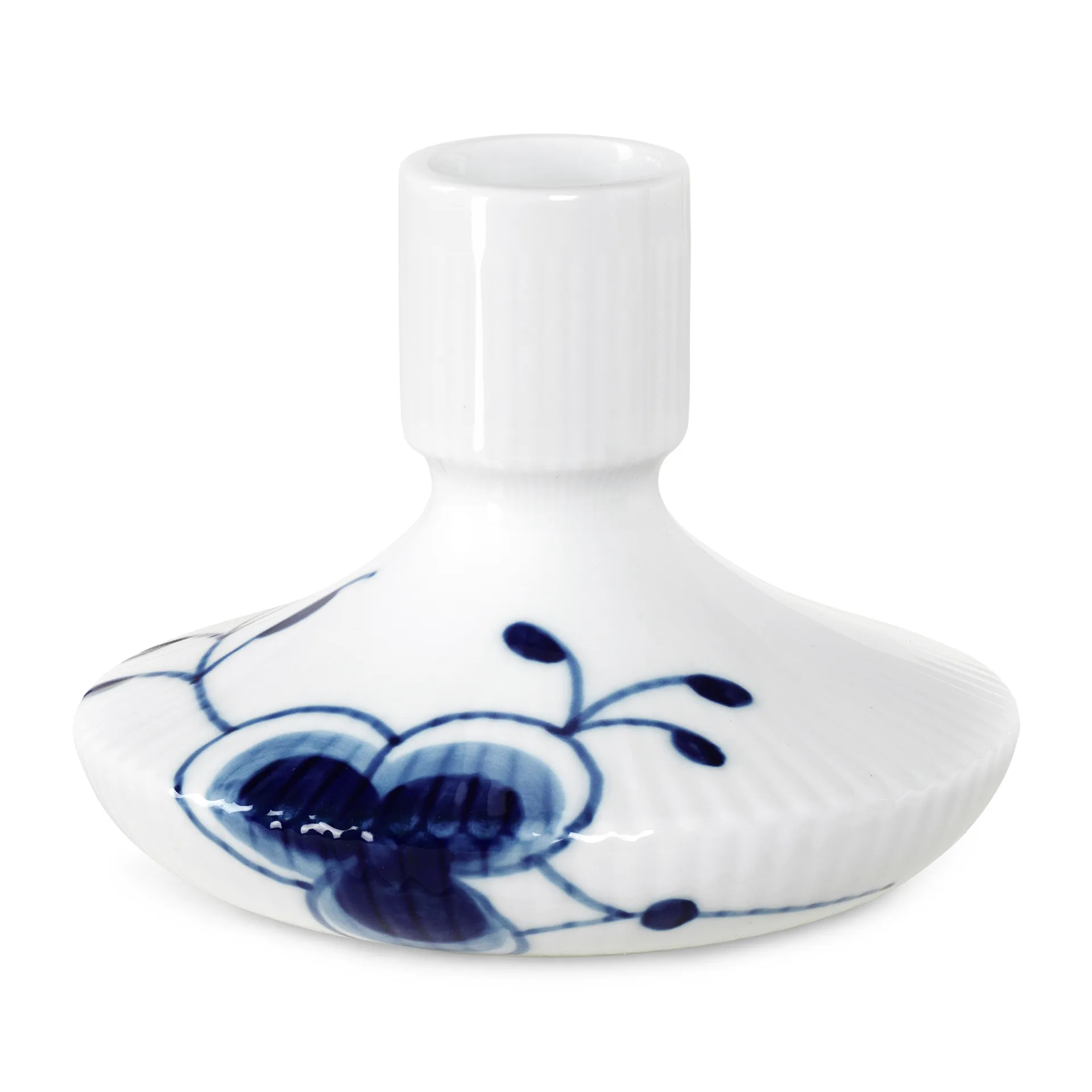 Blue Fluted Mega lysestake, 8 cm Royal Copenhagen