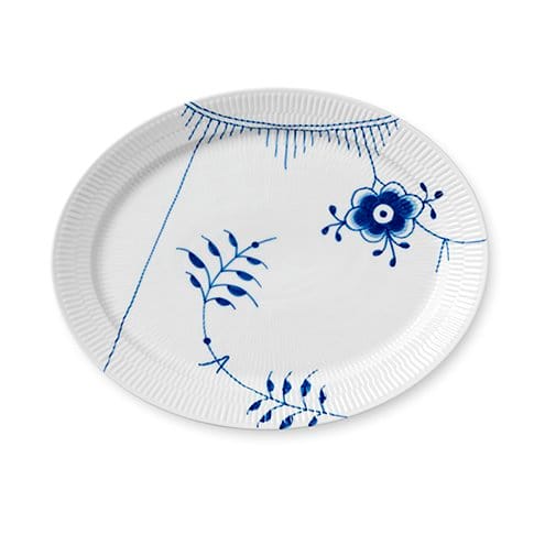 Blue Fluted Mega ovalt fat, Diameter 33 cm Royal Copenhagen