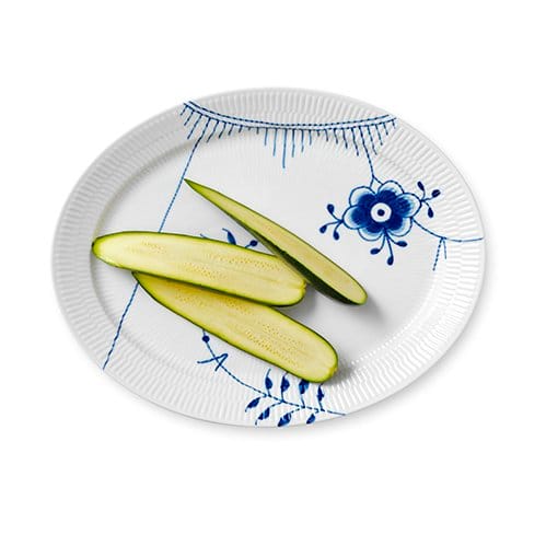 Blue Fluted Mega ovalt fat, Diameter 33 cm Royal Copenhagen