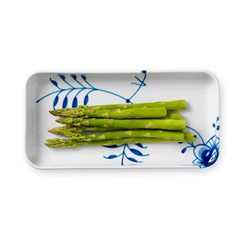 Blue Fluted Mega rektangulært fat, 24 cm Royal Copenhagen