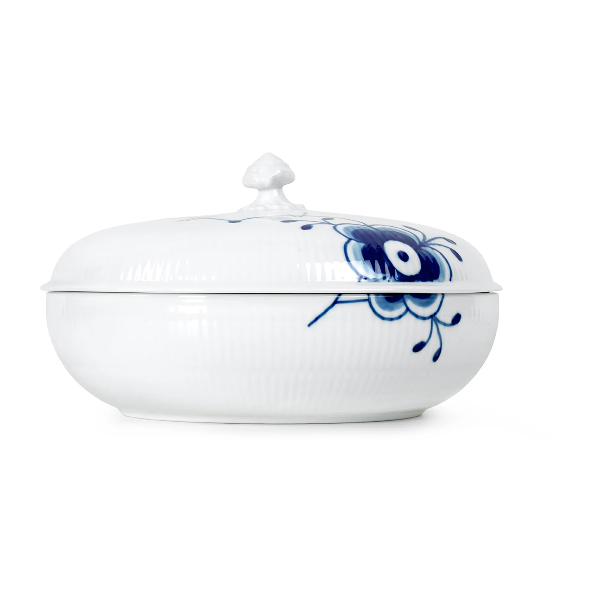 Blue Fluted Mega skål med lock, 130 cl Royal Copenhagen