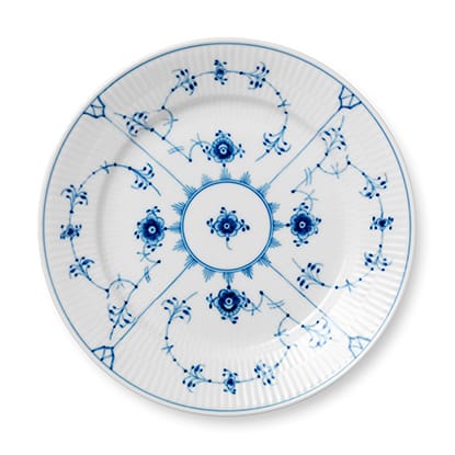 Blue Fluted Plain tallerken, Diameter 22 cm Royal Copenhagen