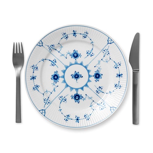 Blue Fluted Plain tallerken, Diameter 22 cm Royal Copenhagen