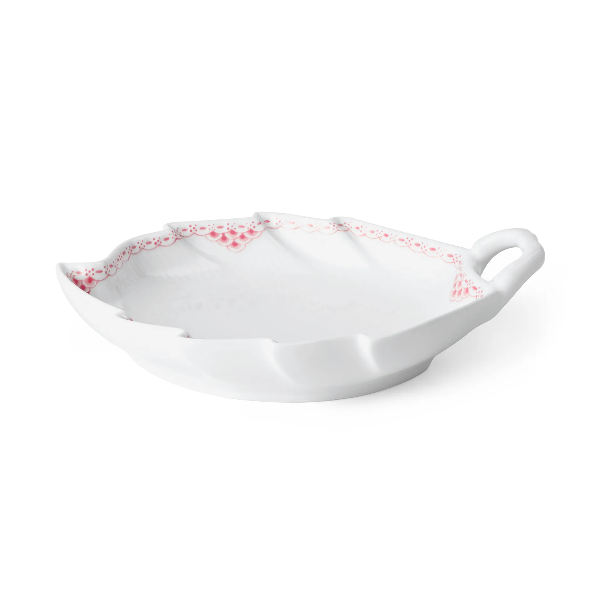 Coral Lace løvformet fat, Korall-hvit Royal Copenhagen