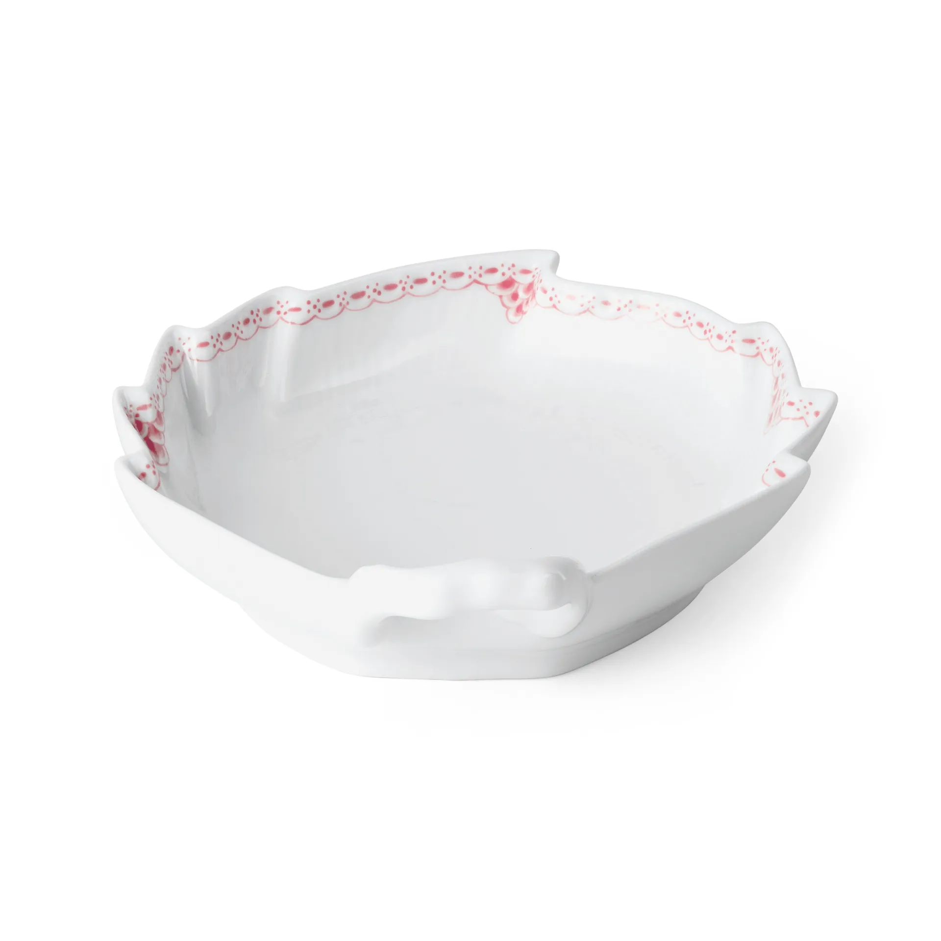 Coral Lace løvformet fat, Korall-hvit Royal Copenhagen