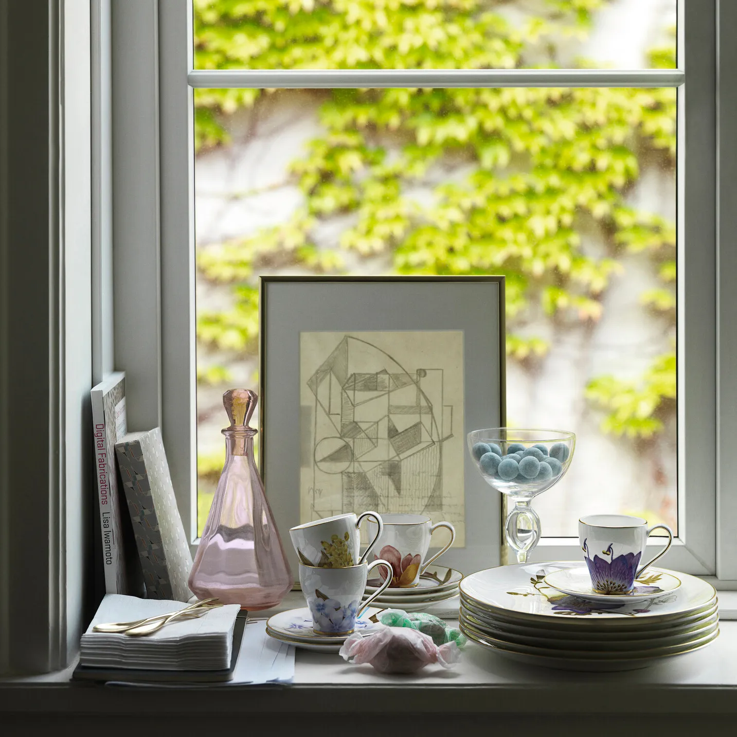 Flora espressokopp med fat 6-stk., 10 cl Royal Copenhagen