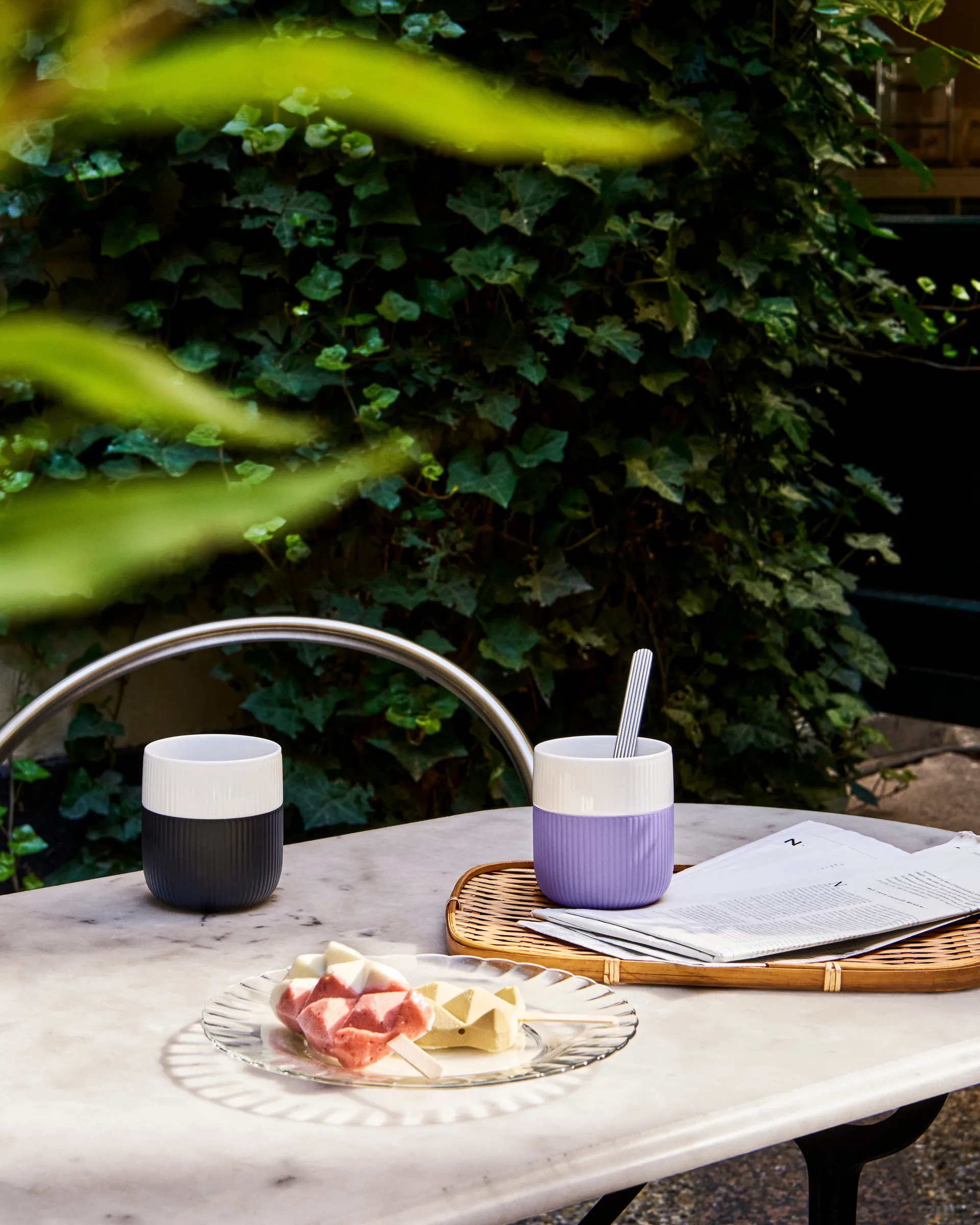 Fluted Contrast krus, Jet Royal Copenhagen