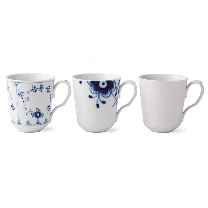 Gavesett History Mix kopper med hank 3-stk., 37 cl Royal Copenhagen