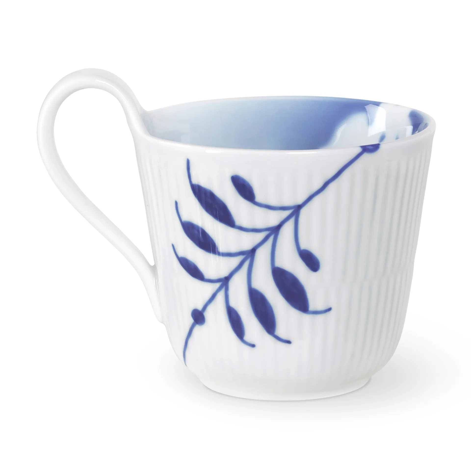 Mega Rose kopp med høyt håndtak 33 cl, Hvit-blå Royal Copenhagen