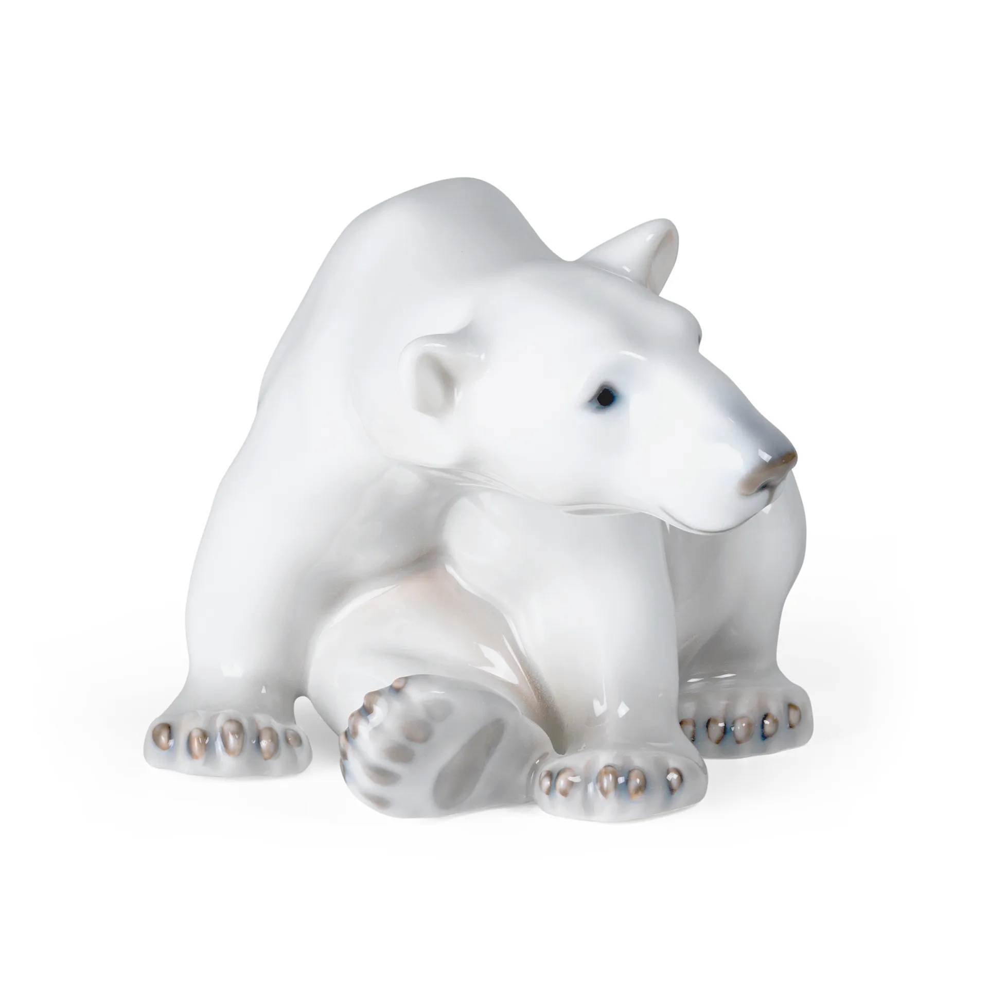 Royal Copenhagen dekorasjon sittende isbjørn, 12 cm Royal Copenhagen