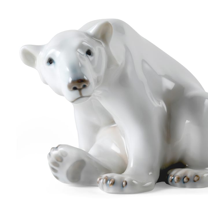 Royal Copenhagen dekorasjon sittende isbjørn - 12 cm - Royal Copenhagen