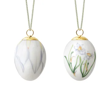 Royal Copenhagen påskeegg 2022 6 cm 2 deler - Poetens påskelilje knopp & blad - Royal Copenhagen