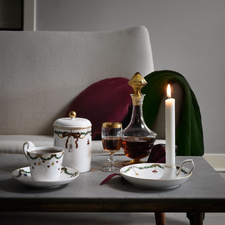 Star Fluted Christmas årboks med lokk, hvit Royal Copenhagen