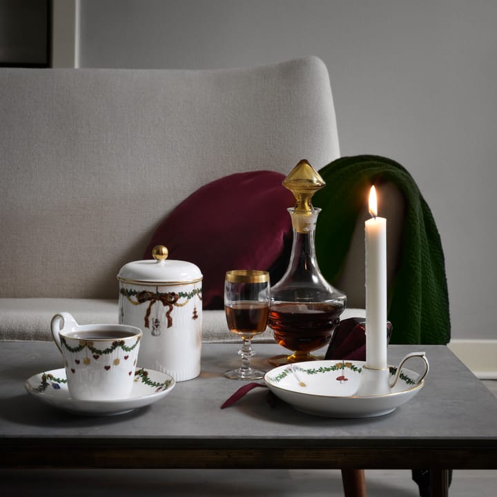 Star Fluted Christmas årboks med lokk - hvit - Royal Copenhagen