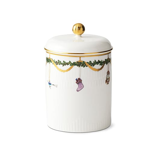 Star Fluted Christmas årboks med lokk, hvit Royal Copenhagen