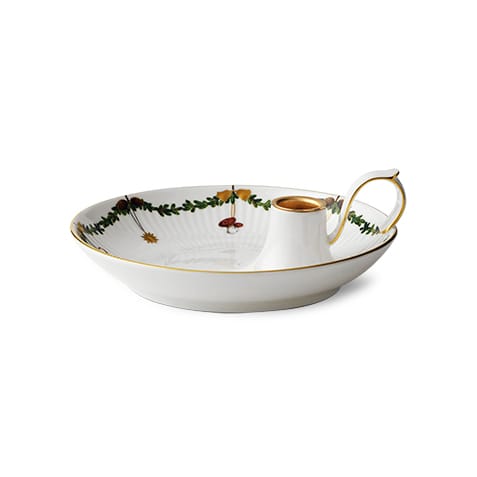 Star Fluted Christmas lysestake - hvit - Royal Copenhagen