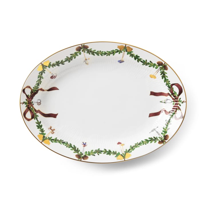 Star Fluted Christmas ovalt fat - 25,4x34,5 cm - Royal Copenhagen