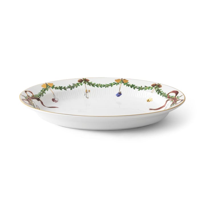 Star Fluted Christmas ovalt fat - 25,4x34,5 cm - Royal Copenhagen