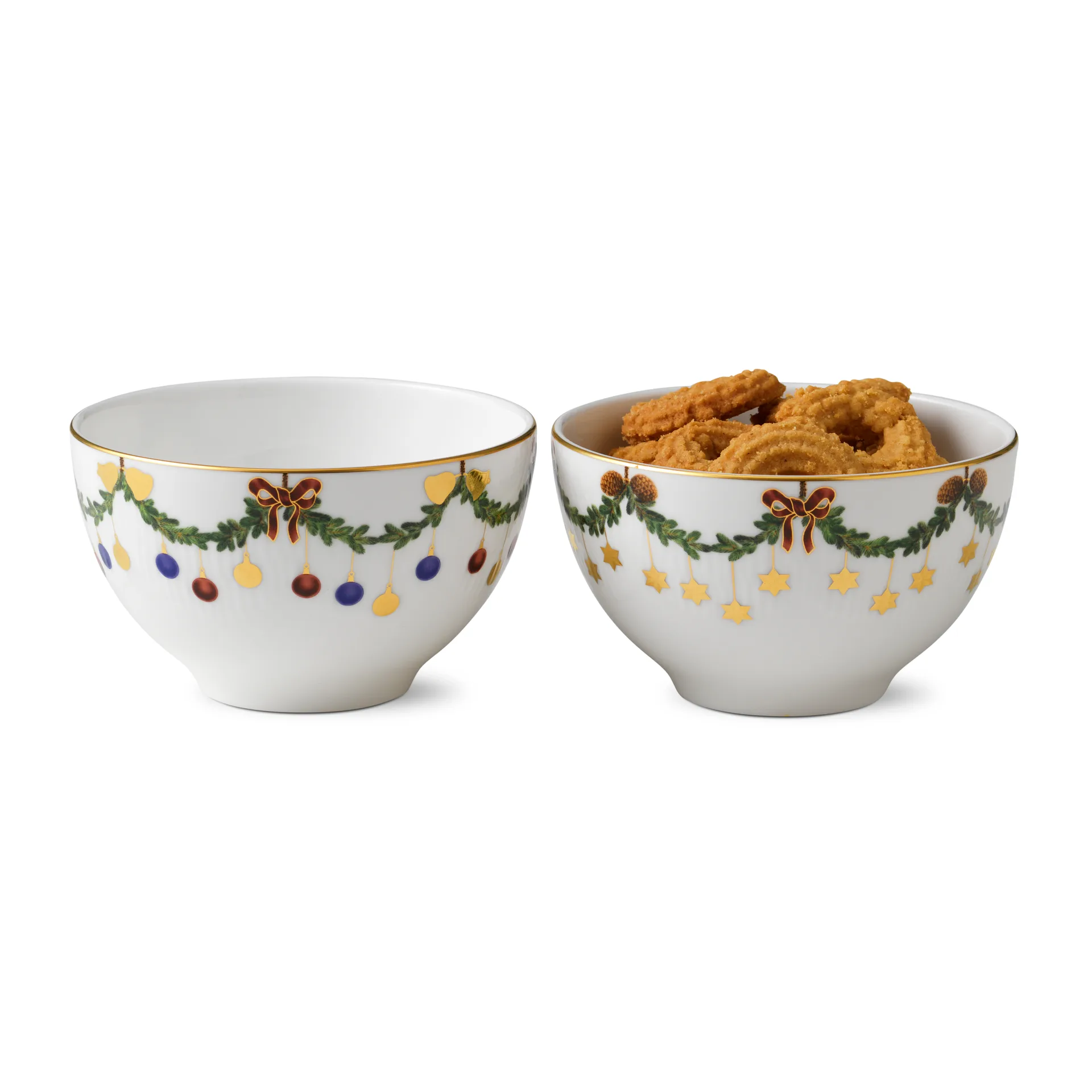 Star Fluted Christmas skål 2 stk, 30 cl Royal Copenhagen